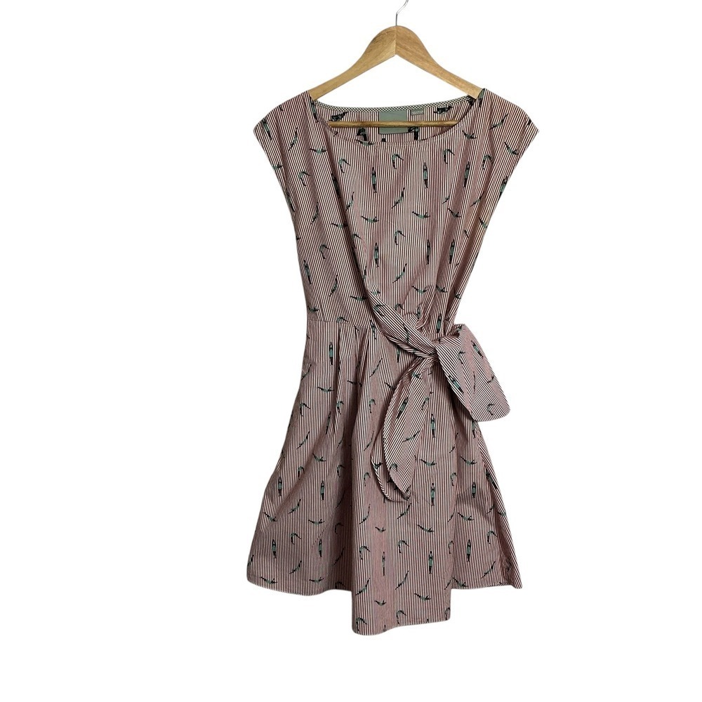 Anthropologie Maeve Size 6 Embroidered Bathing Beauty Divers Tie Waist Dress
